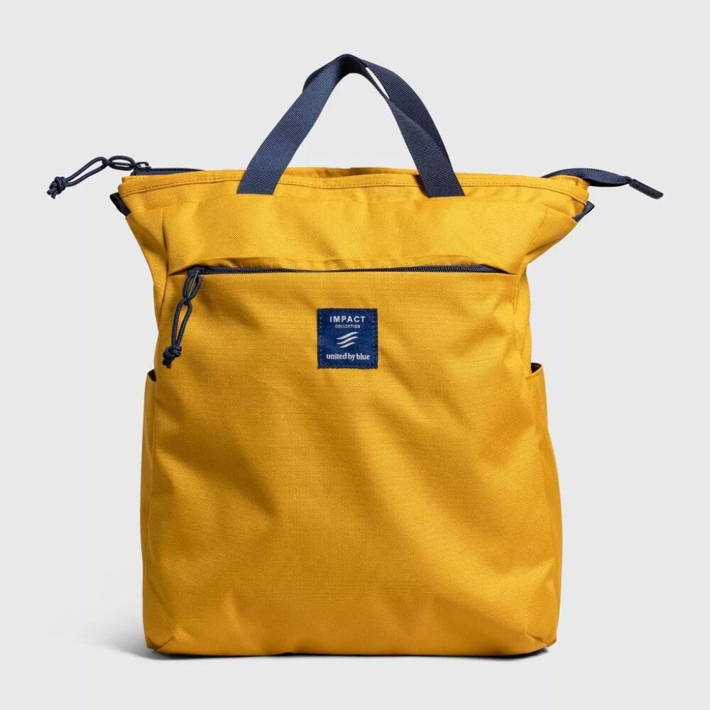 NEW United By Blue - Mini Recycled Convertible Carryall Tote - Spicy Mustard
